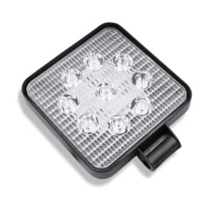 27W Square LED Work Light 9LED IP67 Waterproof 4000 Lumens 6000-6500K Color Temperature Universal Fit Car Motorcycle Light