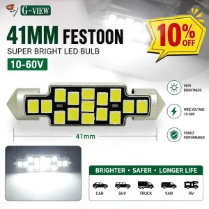 28mm 31mm 36mm 39mm 42mm LED CANBUS C10W LED Bulb C5W 2835 Chip 10-60V Dome Lamp Car Interior Lights White 6000K Error Free