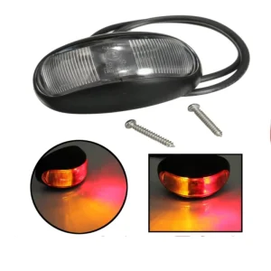 2LED Side Position Light Signal Indicator 10-30V Dual Color Red+Amber Waterproof Bright Lamp for Car Truck Side Marker Light