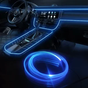 2M Auto LED Interior RGB Color-Changing Ambient Lighting Strip with DC 5V-12V USB Plug for Car