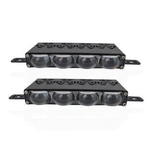 2PCS Car Spotlights LED Grille Lights 4 Lens DRL Fan Driving Fog Work Light External Auxiliary Lights Off road Vehicle Truck