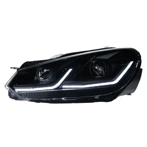2PCS Head Lamp for Golf 6 MK6 LED Headlight Projector Lens Dynamic Signal Drl Automotive Accessory