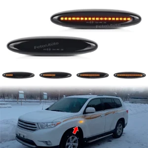 2PCS LED Dynamic Side Marker Turn Signal Light for Lexus IS250 IS350 SC430 Toyota MARK X REIZ CROWN UZZ40 Highlander Camry S18