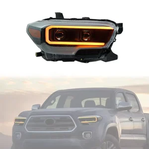 2PCS LED Headlight Assembly for Toyota Tacoma Plug and Play Headlamp With Daytime Running Light