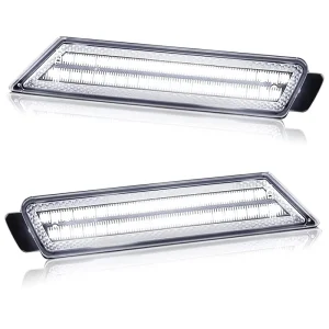 2PCS LED Side Marker Lights Dustproof Waterproof White Front Clear Polycarbonate Lens for Chevy Camaro