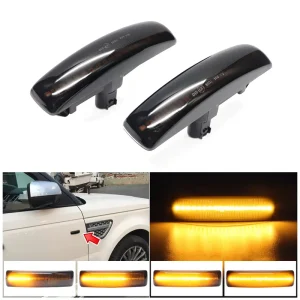 2PCS Sequential LED Dynamic Side Marker Indicator Signal Lamp for Land Rover Range Rover Sport L320 Discovery 3 4 Freelander 2