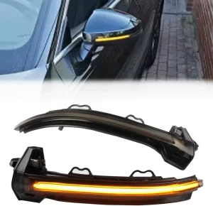 2PCS Side Mirror Dynamic Turn Signal Lights for Audi A4 S4 A5 S5 RS5 Yellow Rearview Sequential Indicator Lamp