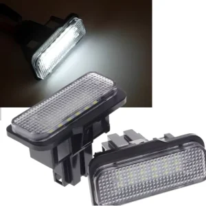 2Pcs 18 SMD No Error LED License Plate Light for W203(5D) Wanon W211 W219 Car Number Plate Lamp