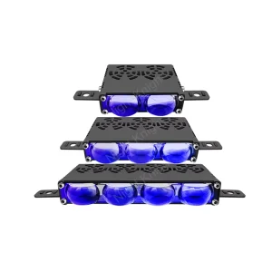 2Pcs Car Spotlights Led Grille Lights Blue Lens With DRL and Fan Driving Fog Light External Auxiliary Off road Vehicle Truck