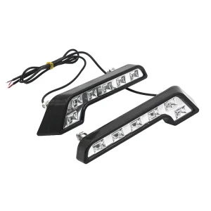2X 6LED White Car Driving Lamp Fog 12V Universal DRL Daytime Running Light