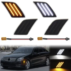 2X LED Side Marker Lights for 08-11 Mercedes Benz W204 C300 C350 C250 C63 AMG Front Fender Bumper Side Marker Lamp