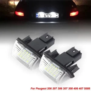 2pcs Canbus LED License Number Plate Lights Bulbs for Peugeot 206 207 307 308 406 407 Citroen C3 C4 C5 Berlingo Saxo Xsara