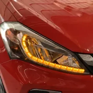 2pcs Crystal Clear DRL LED Lights Flexible Car LED Strip Daytime Running Flowing Turn Signal White Amber Lamp 12V Auto