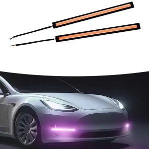 2pcs Flexible COB DRL 12V 6W Waterproof Daytime Running Light Front Bumper Turn Signal Side Marker Lamp for Car Modification