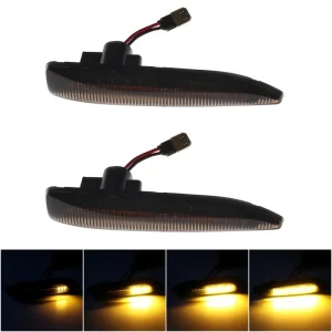 2pcs LED Side Marker Mirror Indicator Lamp Flowing Water Turn Signal Light Amber for BMW 7 Series E65 E66 E67 E68