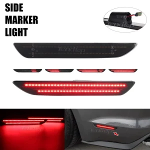 2pcs Smoked Red LED Car Rear Bumper Turn Signal Side Marker Light for Ford Mustang