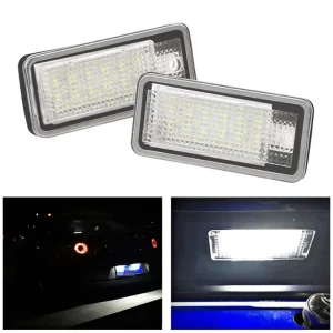 2pcs Waterproof Number Plate Light Error Free for Audi A3 A4 S4 RS4 B6 B7 A6 RS6 S6 C6 S5 Q7 A8 S8 Car LED License Plate Lights