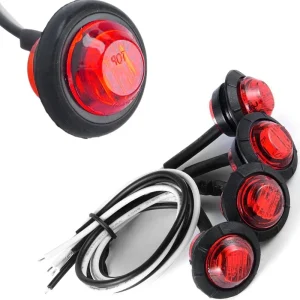 3/4” 12V Round LED Side Light High Brightness Clearance Light LED Bullet Button Side Marker Lights for Trailer Truck Car
