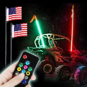 3/4/5FT LED Whip Light RGB RZR LED Lamp Waterproof Bendable Remote Control Multi color Super Bright Flag for SUV ATV Lamp Light