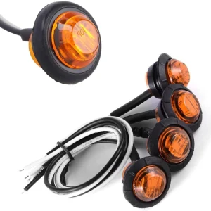 3/4” Amber Round LED Bullet Marker Lights Front Rear Side LED Marker Lights for Truck Car Van Pickup ATV Boat