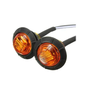 3/4 In Round 3LED Light Front Rear Side Marker Indicators Light for Truck Car Bus Trailer Van Caravan Boat