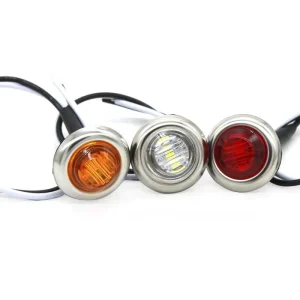 3/4 In’ Round 3LED Surface Mount Red Blue Amber White Green Truck Vehicle Side Marker LED Signal Light