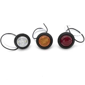 3/4 Inch Round LED Front Back Rear Side Marker Indicators Light Waterproof 12V for Trailer Van Caravan Truck Car Bus Boat