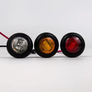 3/4″ LED Side Marker Light, 3 SMD, E-Mark Approved, High-Impact PC Lens, Waterproof Round Clearance Lamp for Truck Trailer