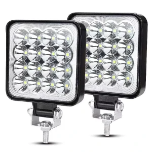 3″ 48W Car LED Working Light Bar 16SMD Square Spotlight Work Light SUV 4×4 Truck Driving Fog Lamp 12V 24V Waterproof