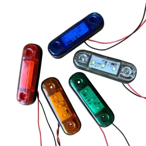 3 Beads LED Oval Side Marker Clearance Lens Light Turn Signal Lamp for Truck Trailer Lorry RV Car Pickup