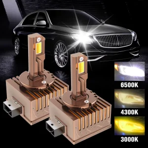 3 Color Temperature Switching 3000K 4300K 6500K Led Headlight Bulbs D Series D1S D2S D3S D4S Tricolor Car Led Lights
