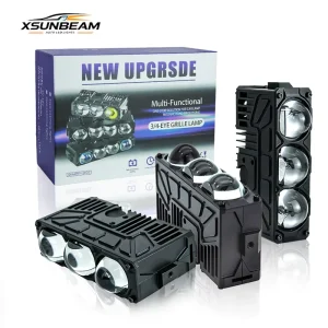 3 Eye Bi LED Driving Light Three Lens Car Grille Spotlights High Power Super Bright Auxiliary Lamp for Cars SUV Truck