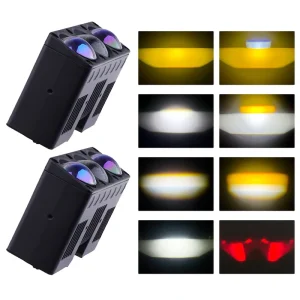 3 Eye High Low Beam Car Spotlights Three Lens Auxiliary Lamp Motorcycle Headlights Car Grille Lights
