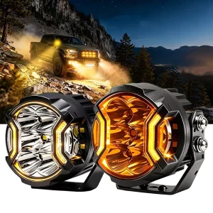 3 Inch 270° Side Shooter 12V 6500K LED Fog Driving Lights Amber DRL Laser Exterior Spotlight for SUV Offroad ATV UTV IP68