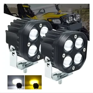 3 Inch 4 Eyes Yellow White Square 4×4 Off Road Fog Light 12V 24V Car Accessories Auto Fog LED Work Light Car Truck SUV ATV