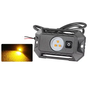 3 Inch Compact Size Aluminum 12V 24V Fit Amber Yellow Interior Ceiling Light Auto With Built in On Off Switch
