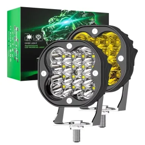 3-Inch Square Light Combo 12-24V 48W 4×4 LED Work Light Offroad Spotlight for Car/Truck/Tractor/Motorcycle/Boat