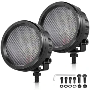 3 Inch White Diffuse LED Light Pods Round Brake Lights IP68 Waterproof Aluminum Universal Fit Offroad Vehicle Accessories