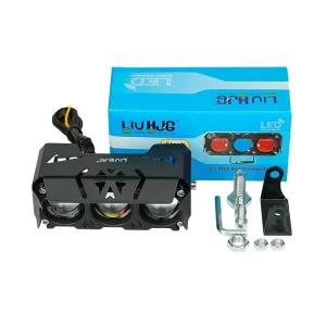 3 Lens 12 80V LED Driving Lights Double Colors LED Fog Light with Flash LED Spotlight