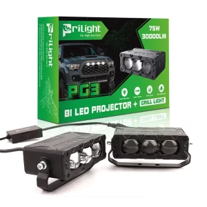 3 Lens Car LED Grille Light Bi Led Projector Lens 75W 30000LM 3000K 6000K Car Biled Lens Front Grille Lights