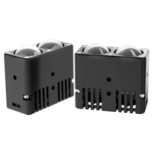 3 Lens Motorcycle LED Spotlight with Dual Color High and Low Beam Lens Headlights Driver’s Light