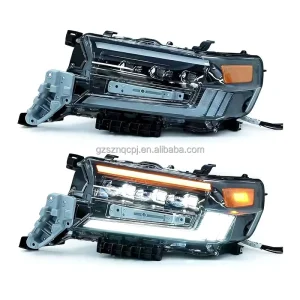 3-Projector LED Headlight Assembly for Toyota Land Cruiser LC200 Dual Sequential Startup Flowing DRL Dynamic Turn Signal
