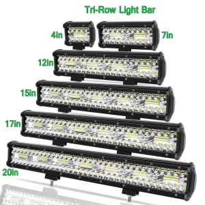 3 Rows 160 LEDs Car LED Work Lights for Off Road IP68 SuperBright Vehicle Work Lights Car Accessories Kit