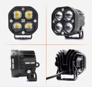 3-inch 100W Amber LED Fog Light IP67 Square LED Auxiliary Spot Light 9-30V for Motorcycle Truck Car Accessories
