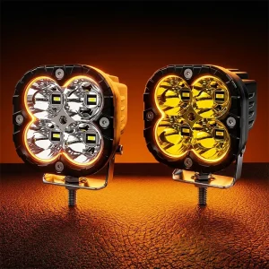 3.5″ 40W LED Driving Lights Ultra Bright Round Off road Pods with Amber Cover for Jeep Truck SUV
