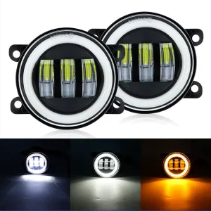 3.5 Inch LED Driving Lights Natural White Halo Ring DRL Angel Eye Fog Lamp Waterproof 60W Daytime Running 12V 6000K Spot