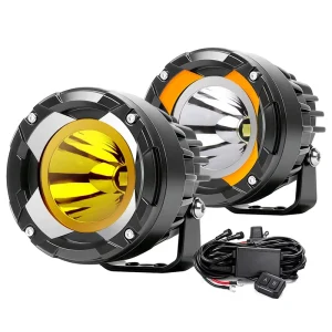 3.5 Inch Round Auxiliary Fog Lamp 35W Led Spot Ditch Hood Light with White Amber DRL for 4X4 UTV ATV Trucks 4Runner
