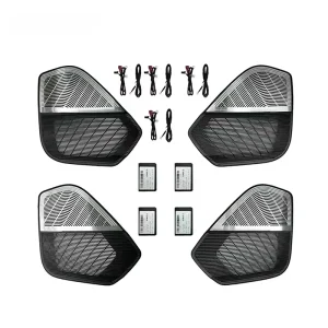 30 Colours LED Metal Speaker Cover Audi Q7 Q8 Car Door Horn Trim Panel Decorative Lamp Ambient Lights Kit 12V OE