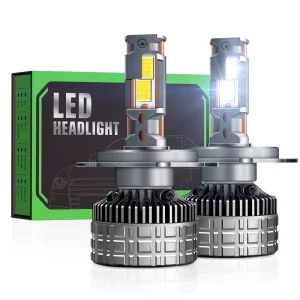 300W Pair T4 LED Headlight Bulbs 6500K for Car with 4 Copper Tube Cooling Automotive Lighting H4 H7 H11 9005 9006