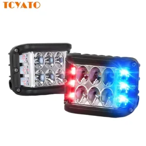30W Dual Color LED Work Lights 4Inch Cube Side Shooter Flashing Exterior Auto Lighting